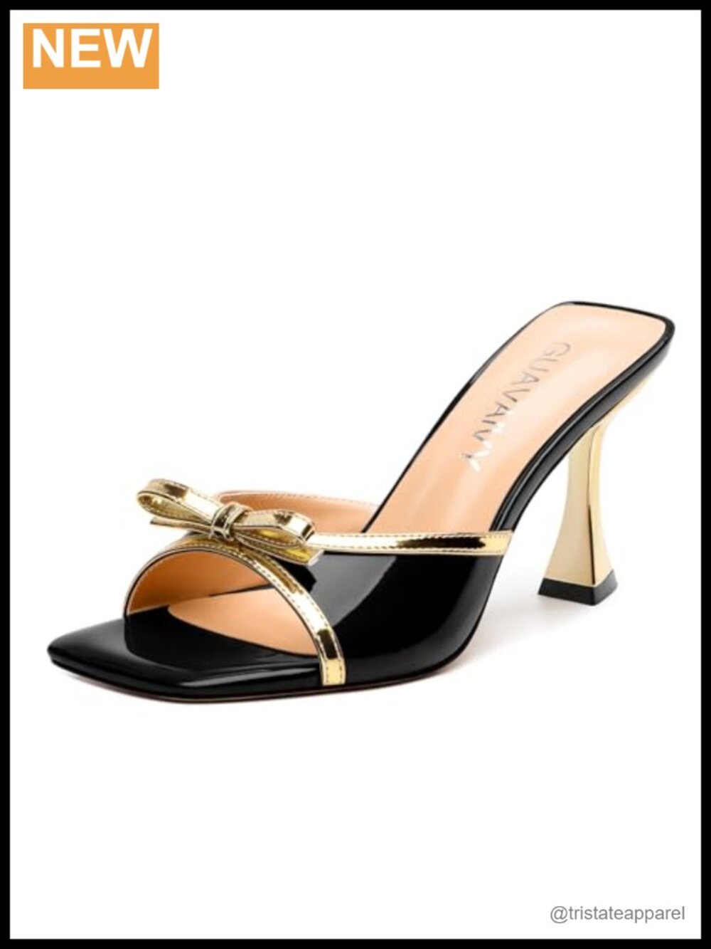Stiletto Heeled Sandals Open Square Toe Slip On Bow Detail Dressy High Heels